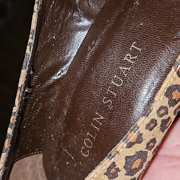 Colin Stuart leopard fabric pointed toe heels size 5.5 - Picture 7 of 8